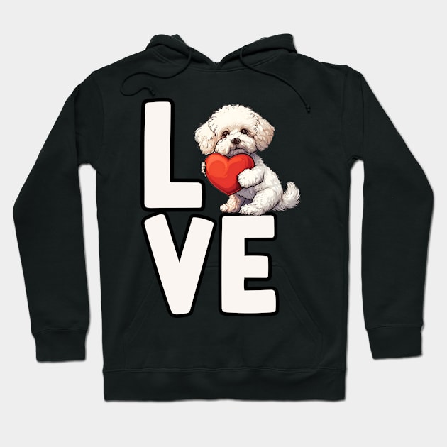 Love Bichon Frise Hoodie by The Jumping Cart